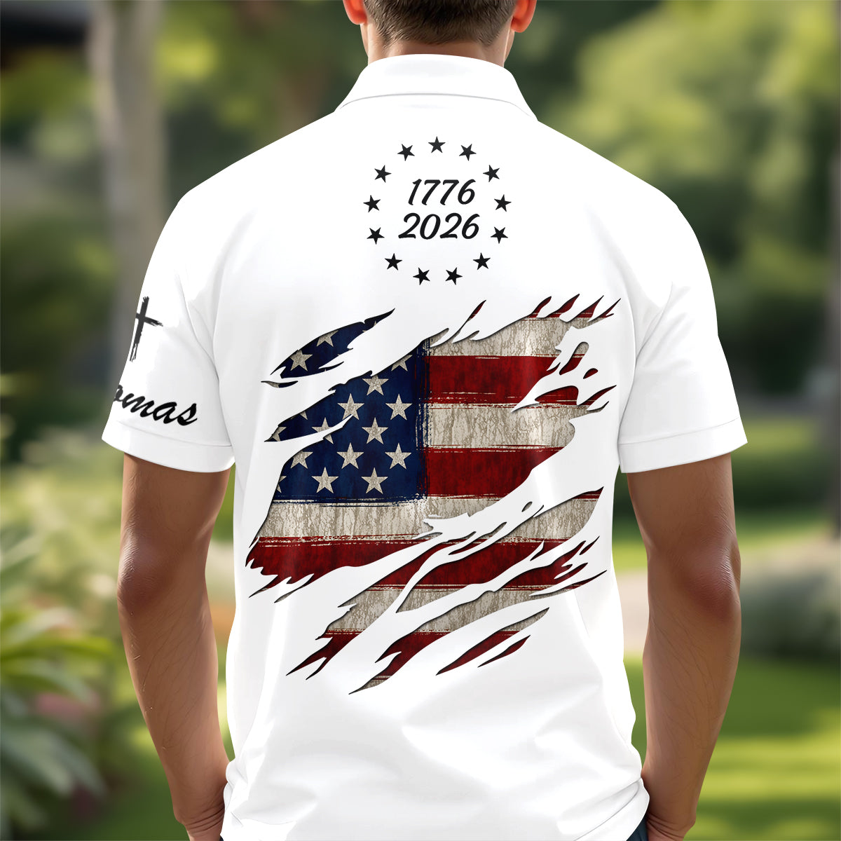 Custom Name American Flag 1776 - 2026 Personalized Polo Shirt HA75 920788