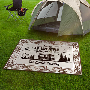 Making Memories One Campsite At A Time Personalized Patio Rug With Coconut Tree Pattern HO82 894332