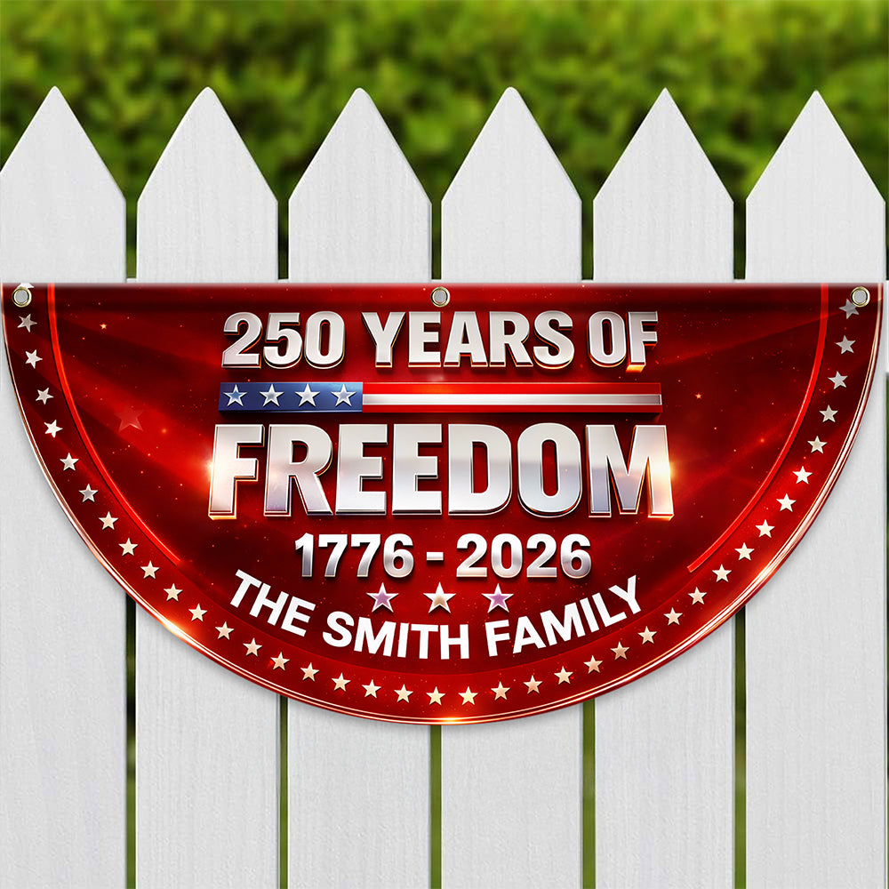 Custom Family Name 250 Year of Freedom USA Anniversary Non-Pleated Fan Flag CH07 910642