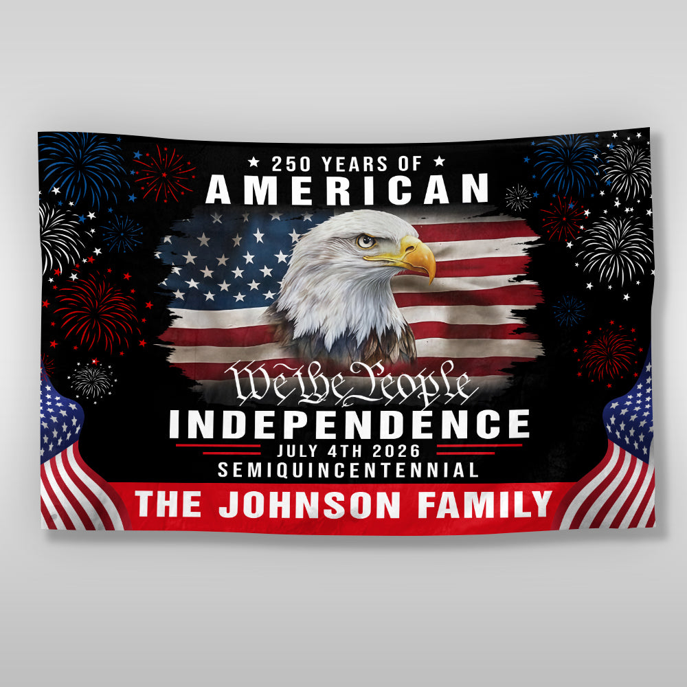 Custom Family Name America 250th Anniversary We The People Eagle House Flag CH07 899078