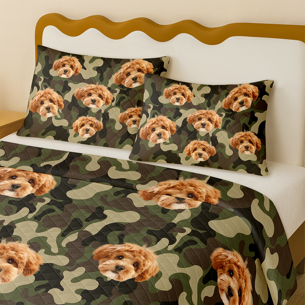 Custom Photo Dog Cat Color Quilt Bedding Set For Dog Cat Pet Lovers HA75 898242