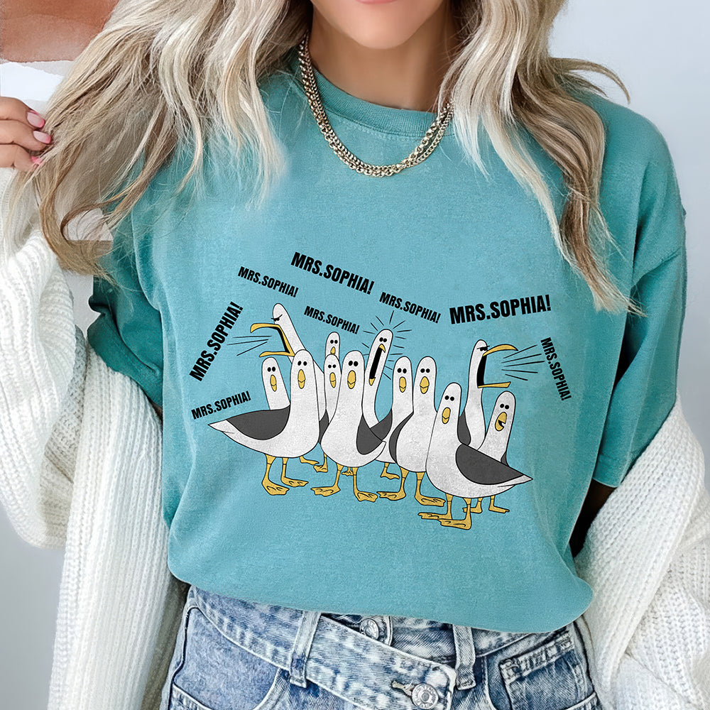 Custom Name Funny Seagulls Teacher Comfort Shirt CH07 911326