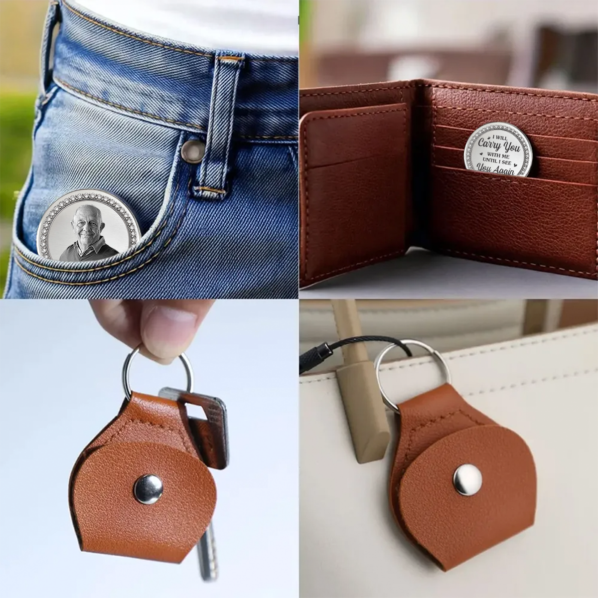 Custom Photo I Will Carry You With Me Until I See You Again Memorial Pocket Hug HA75 920796