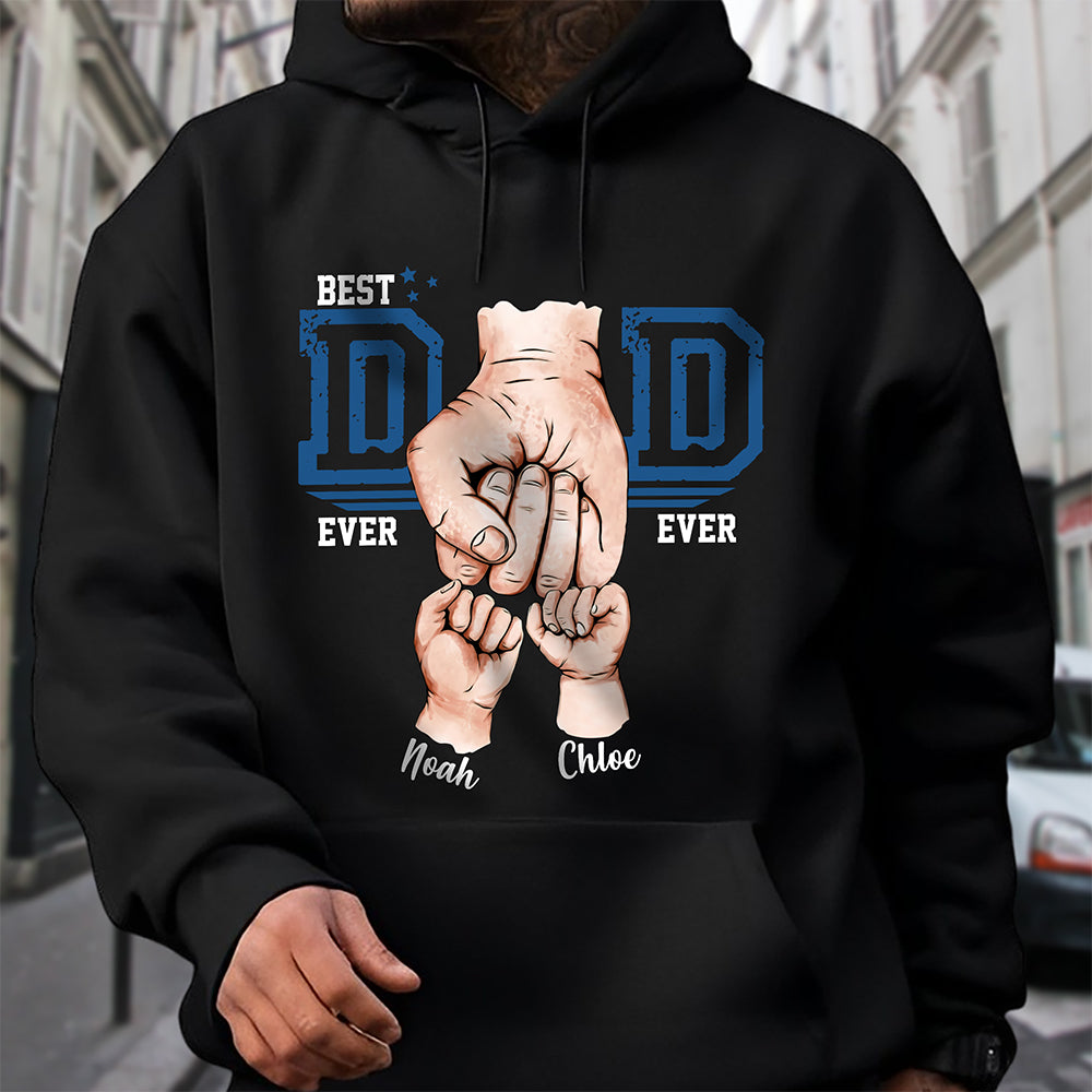 Custom Name Best Dad Ever Fist Bump Dark Shirt - Personalized Father's Day Gift for Dad LM32 899617