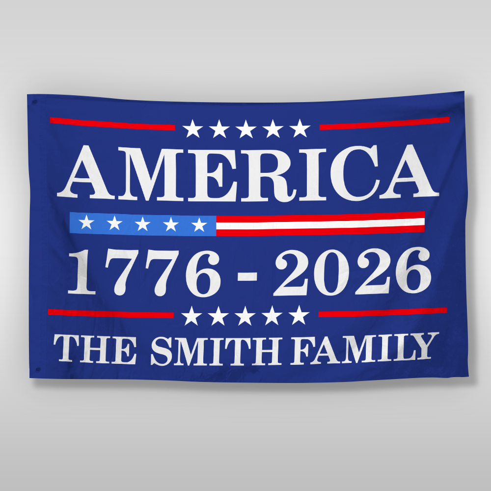 Personalized Family Name 250th Birthday Flag America Anniversary Banner House Flag HA75 898816