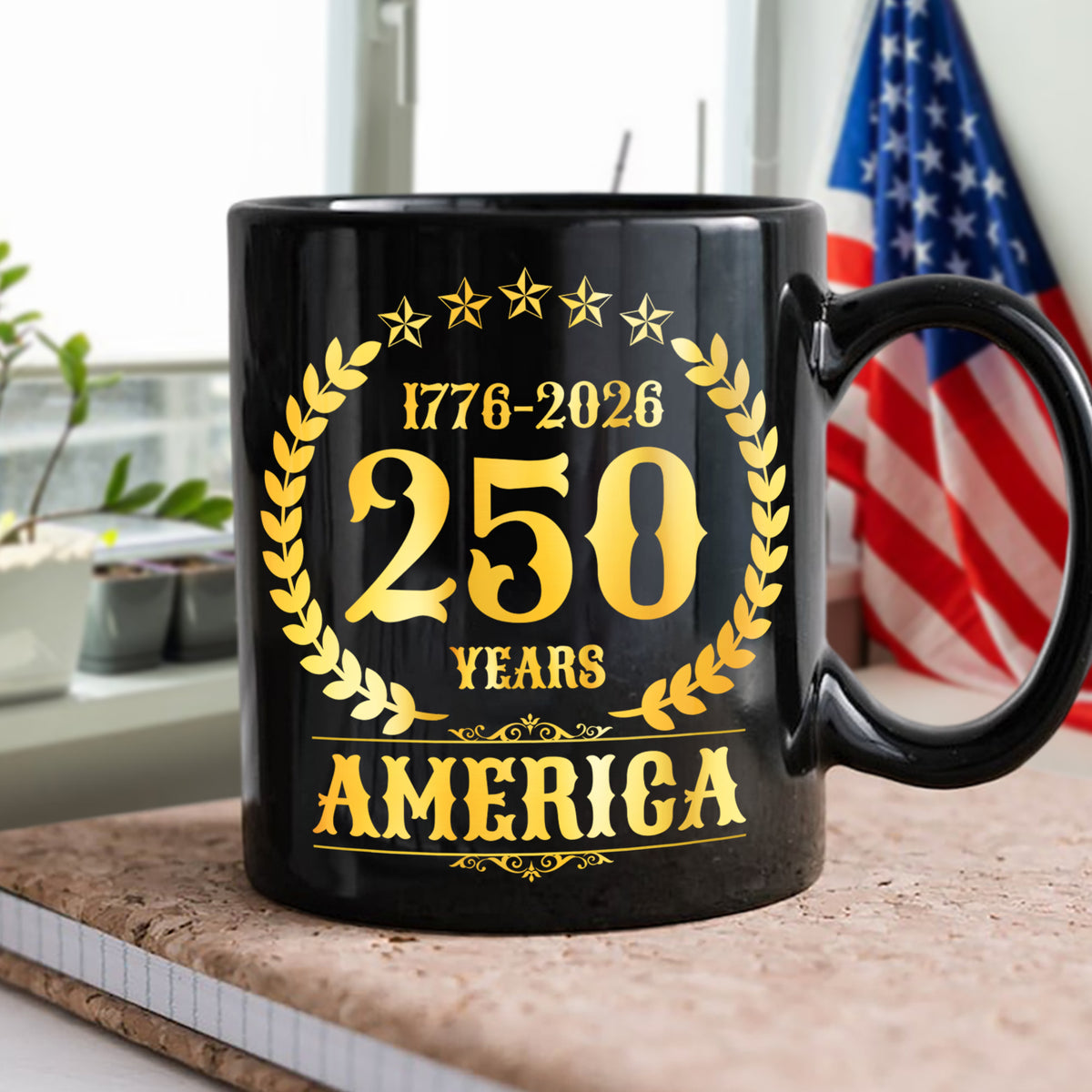 America 250 Years America 250th Anniversary Black Mug HA75 897420