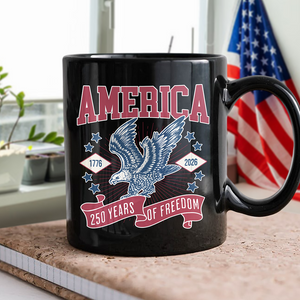 America 1776 - 2026 250 Years Of Freedom Black Mug HA75 897018