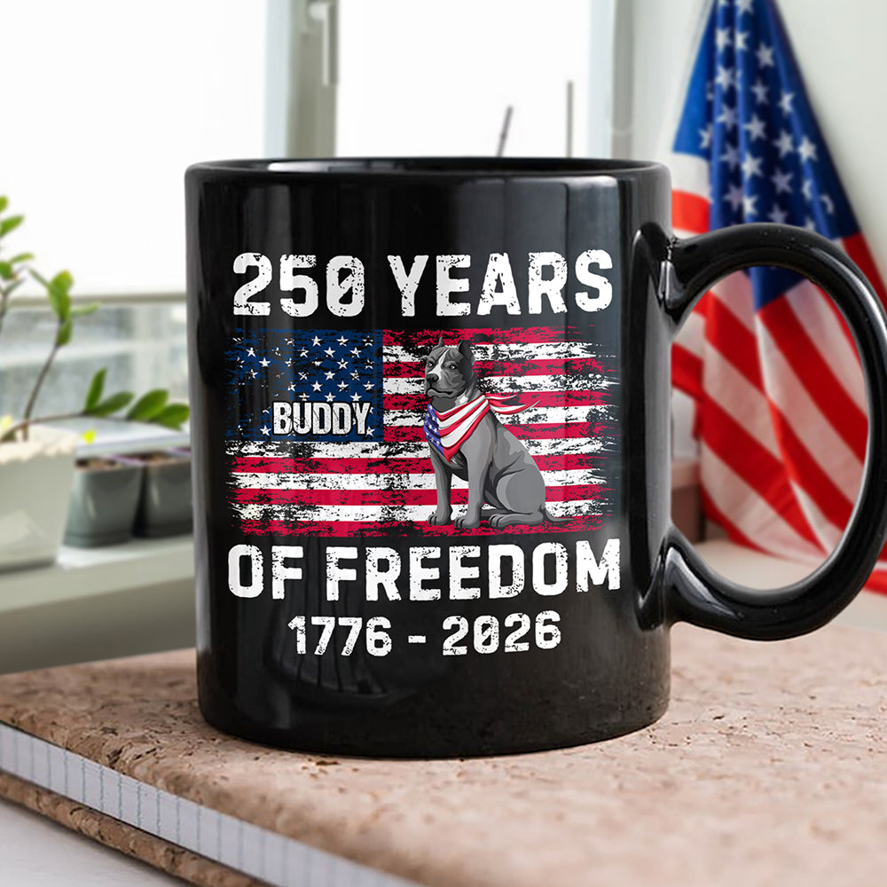 Custom Dog America 250 of Freedom Black Mug For Dog Lovers LM32 895317
