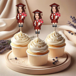 Custom Funny Face Class of 2025 Graduation Decoration Cupcake Toppers HA75 892120