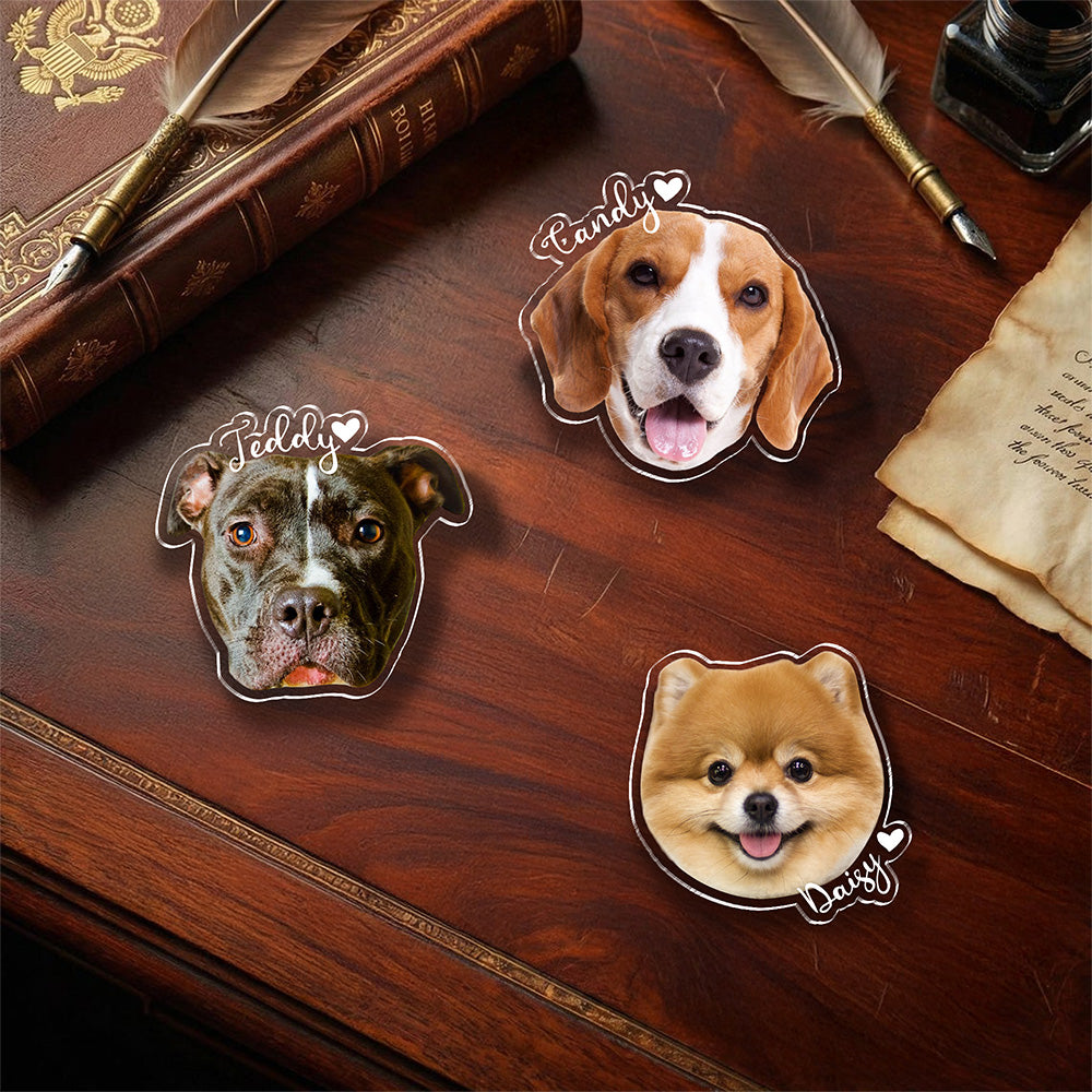 Custom Cute Dog Photo Acrylic Pin For Dog Mom Dog Dad CH07 911076