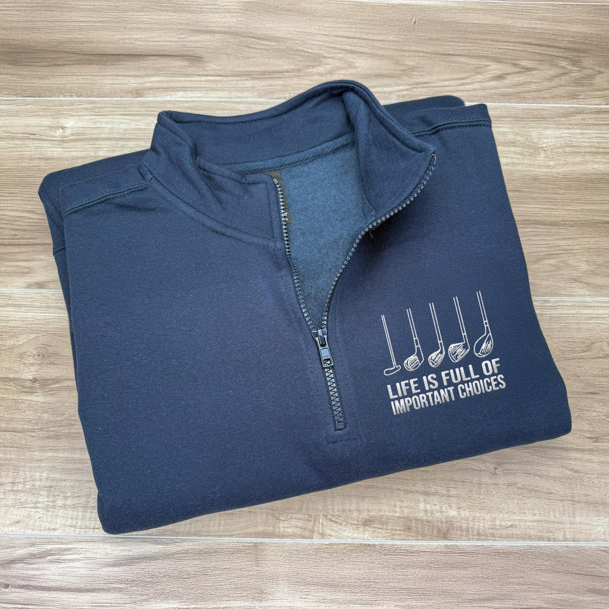 Personalized Life Is Full Of Important Choices Embroidered Golf Quarter Zip Sweater, Unique Golf Enthusiast Gift LM32 897599