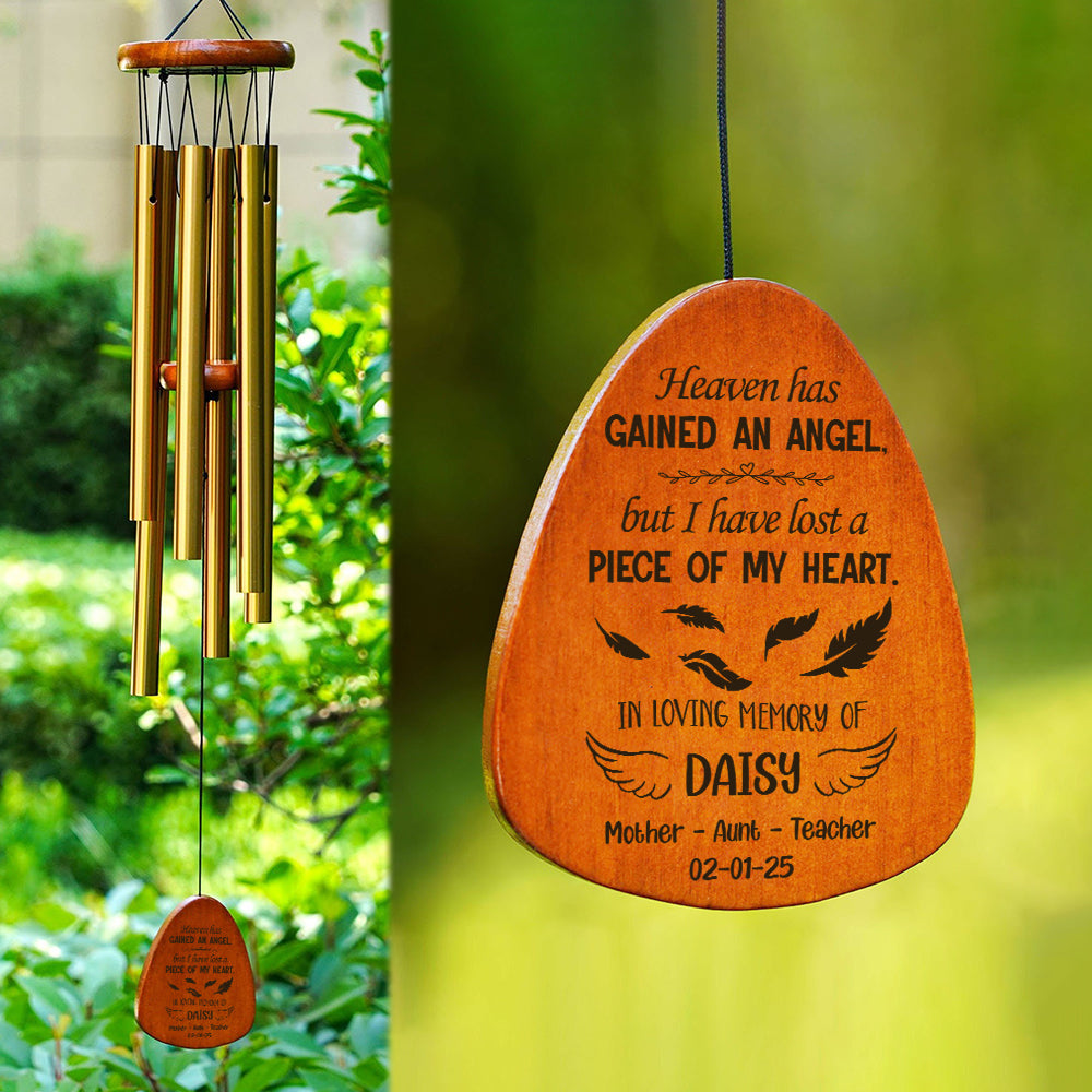 Personalized Memorial Gift Heaven Has Gained An Angel Wind Chimes LM32 893155