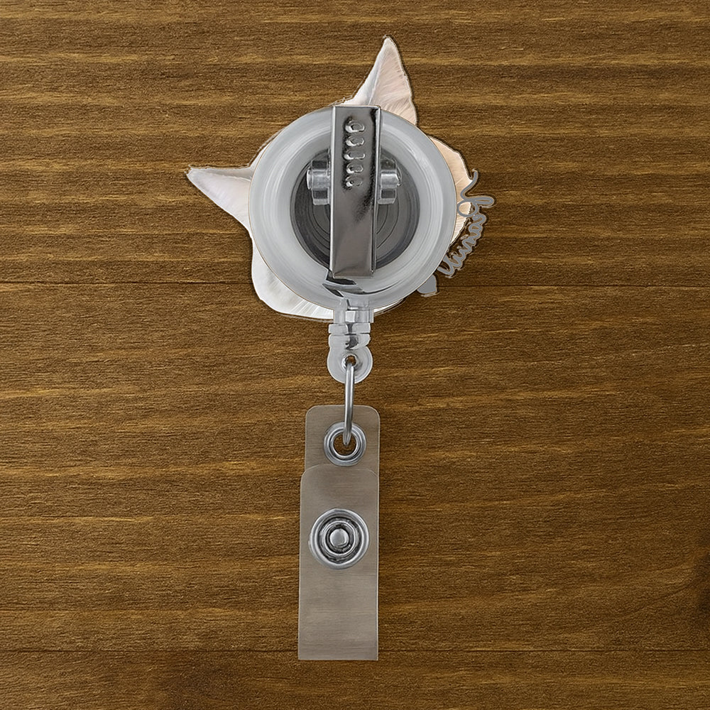 Custom Cute Pet Face & Name Acrylic Badge Reel Gift For Dog Lovers CH07 910758