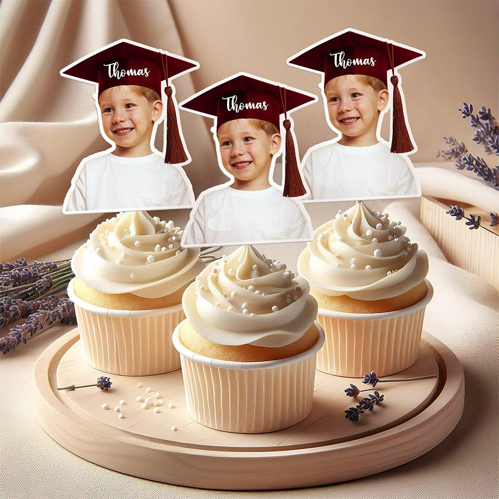 Custom Photo Graduation Decoration Cupcake Toppers HA75 892002