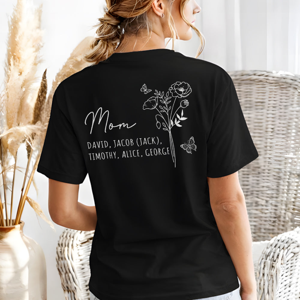 Custom Kid Name Personalized Back Dark Shirt For Mom, Mother Day Gift TH10 898755