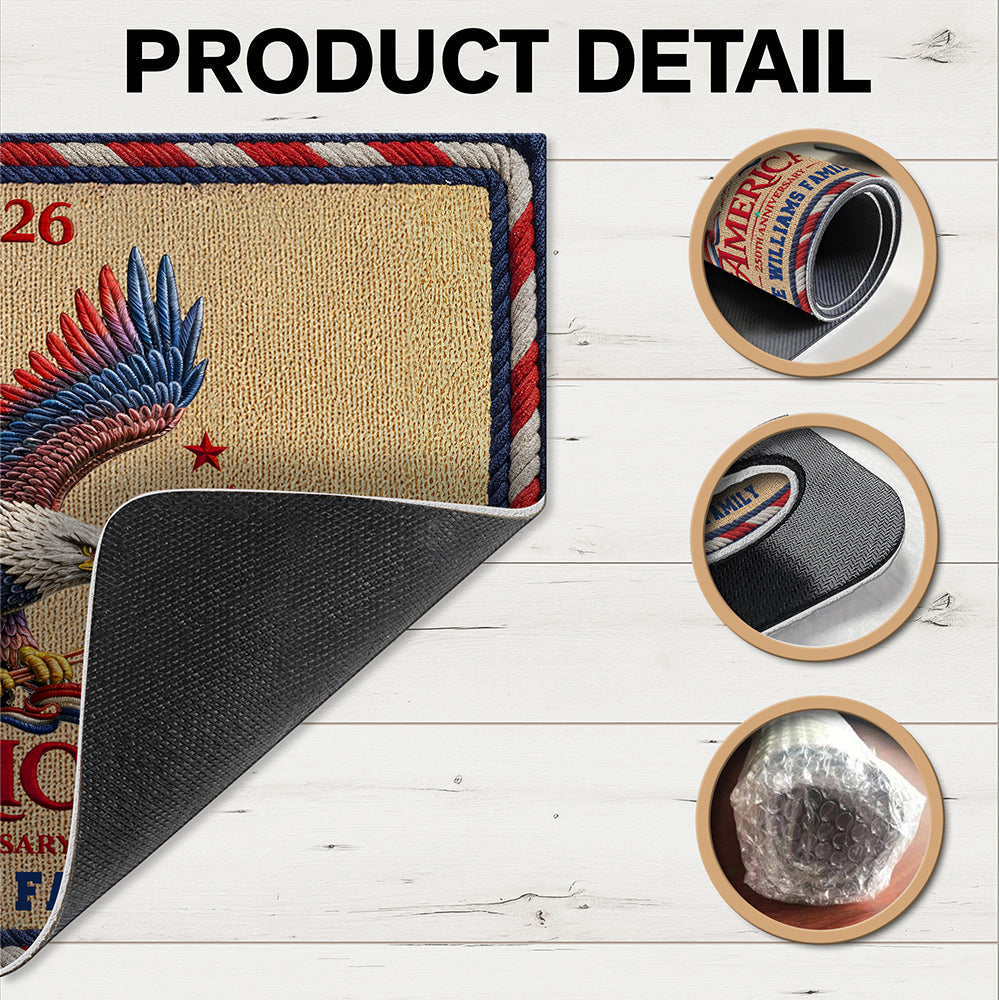 Custom Family Name American Eagle 250th Anniversary 1776–2026 Doormat HO82 901586