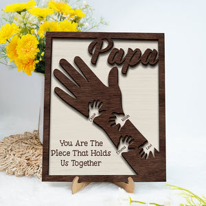 Daddy We Will Always Reach For You 2-Layered Wooden Plaque With Stand LM32 893605