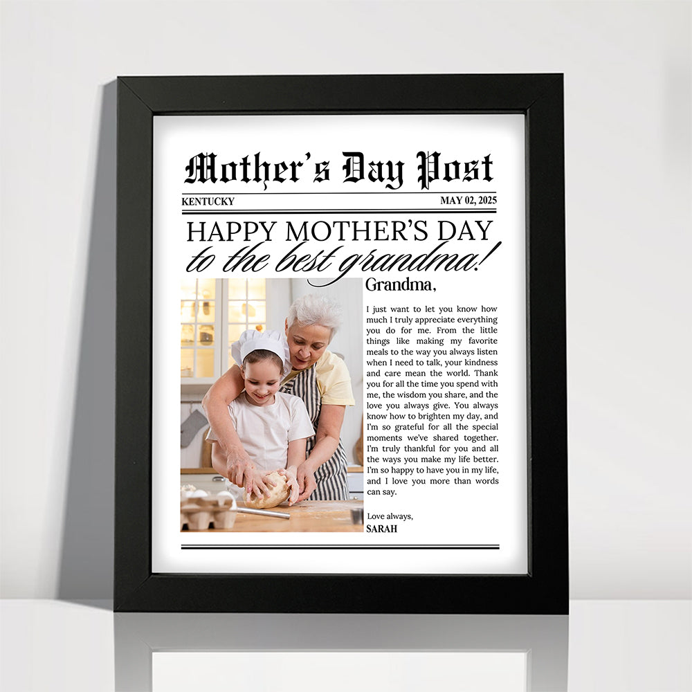 Custom Photo To The Best Grandma For Mother's Day Picture Frame TH10 892599