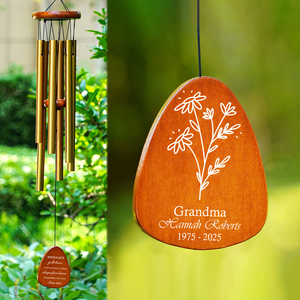 Pesonalized May The Winds Of Heaven Blow Sofly Memorial Wind Chimes LM32 893677