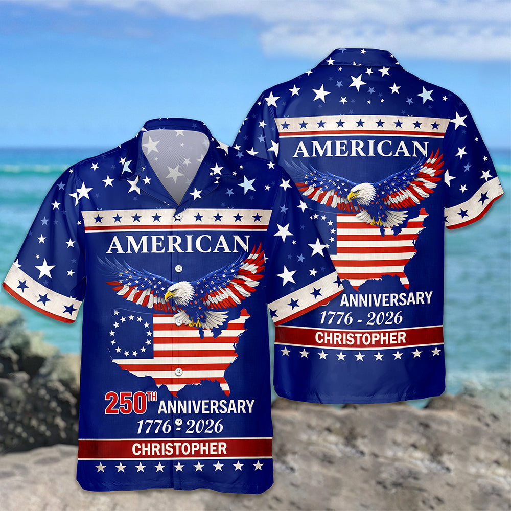 Custom Name American 250Th Anniversary Eagle Flag Hawaii Shirt TH10 898715