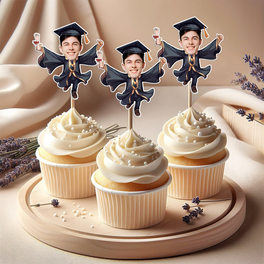 Custom Funny Face Graduation Class of 2026 Decoration Cupcake Toppers HO82 901340