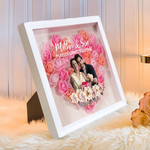Custom Photo Mother And Daughter Forever Linked Together Personalized Flower Shadow Box  Mother's Day Gift CH07 895470