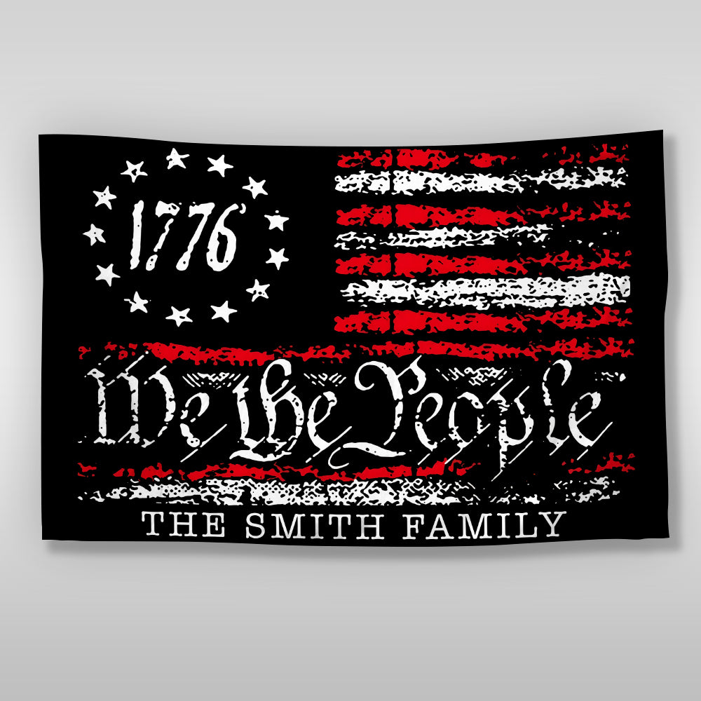 We The People Black And Red USA American Double-Sided Flag HA75 898222