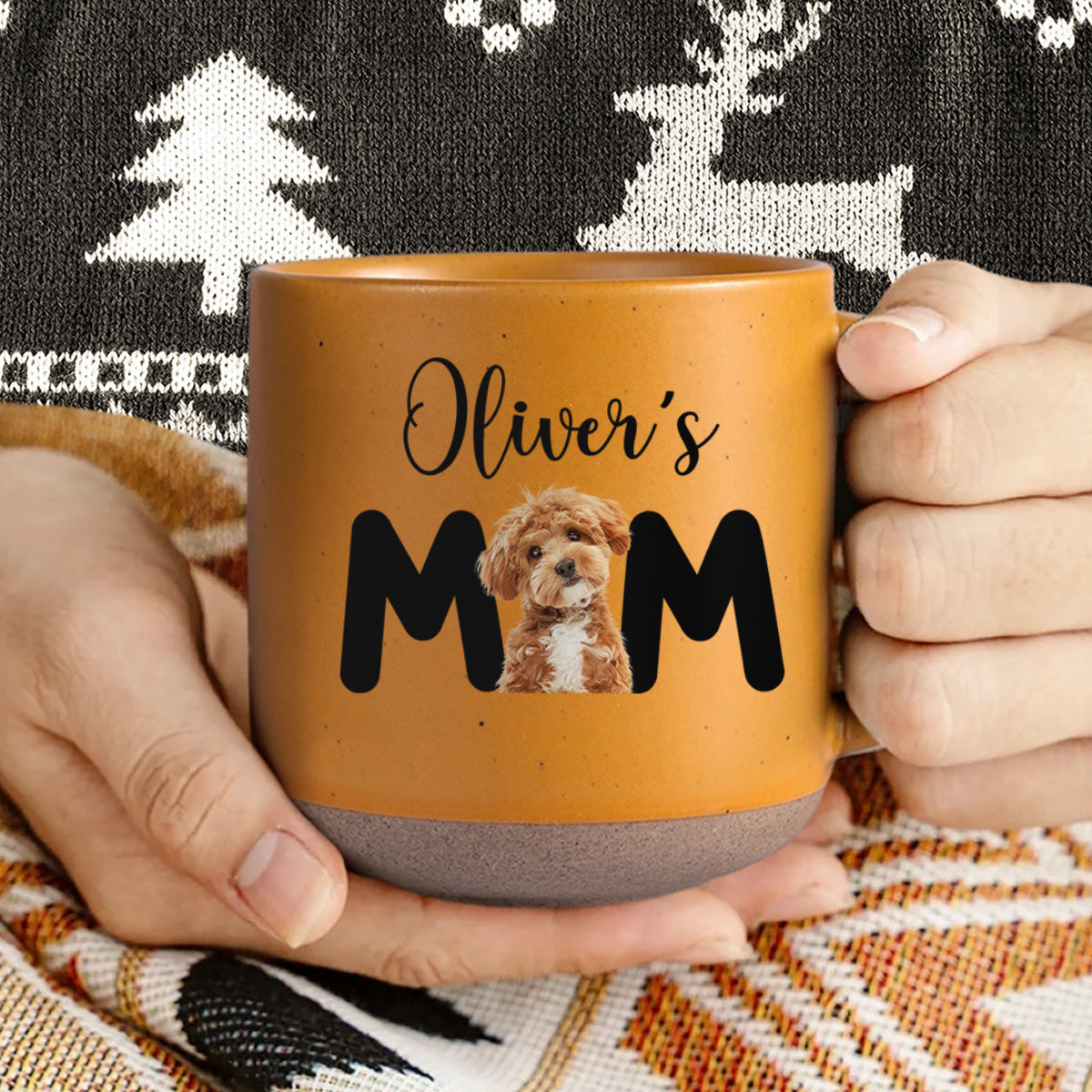 Custom Photo Dog Mom Personalized Pottery Mug CH07 899050
