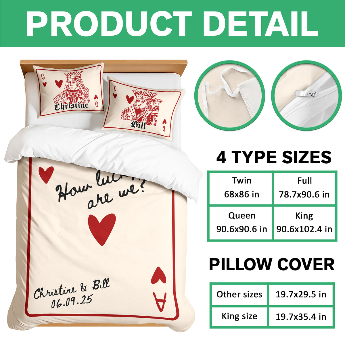 How Lucky Are We Custom Couple Name Bedding Set Valentine Gift Anniversary Gift For Couple CH07 899846