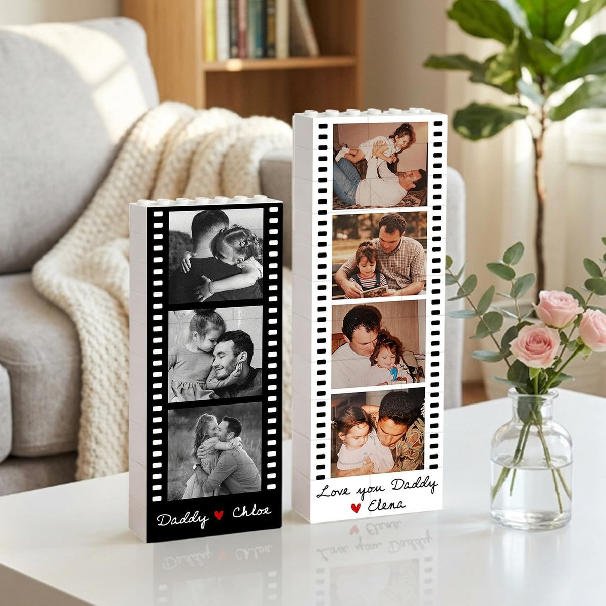 Custom Dad & Kid Booth Lego Personalized Building Block Photo Block for Dad CH07 911582
