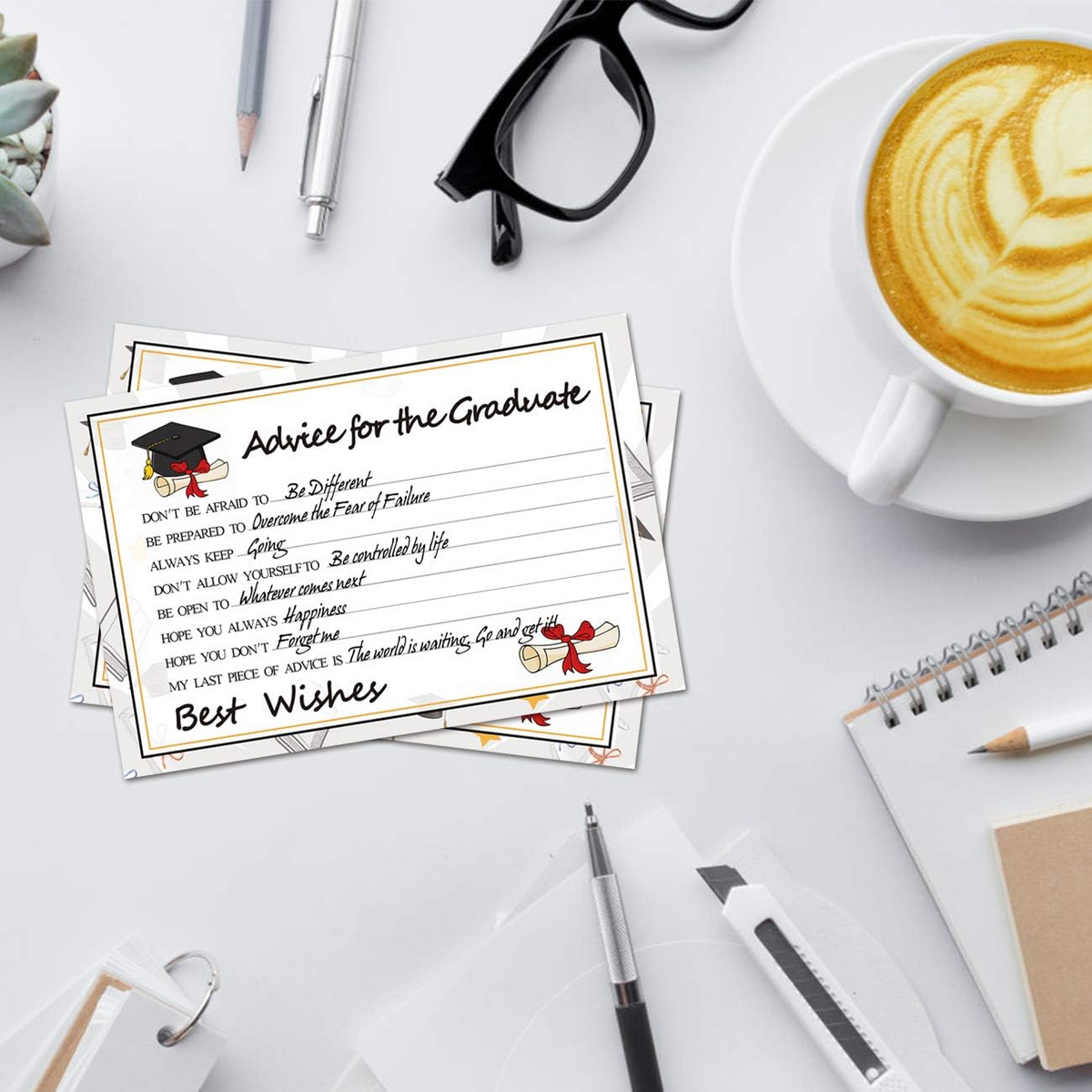 Graduation Wish Cards - College Graduation Celebration Party Advice Cards TH10 169717