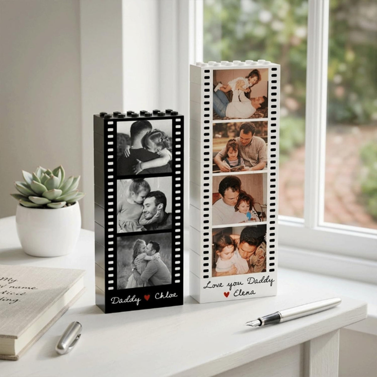 Custom Dad & Kid Booth Lego Personalized Building Block Photo Block for Dad CH07 911582