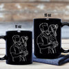 Custom Photo Dad With Kid Drawing Style Black Mug Gift For Birthday, For Dad HO82 894204