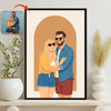 Custom Couple Portrait Photo With Drawing Style Poster Picture Frame HO82 894152