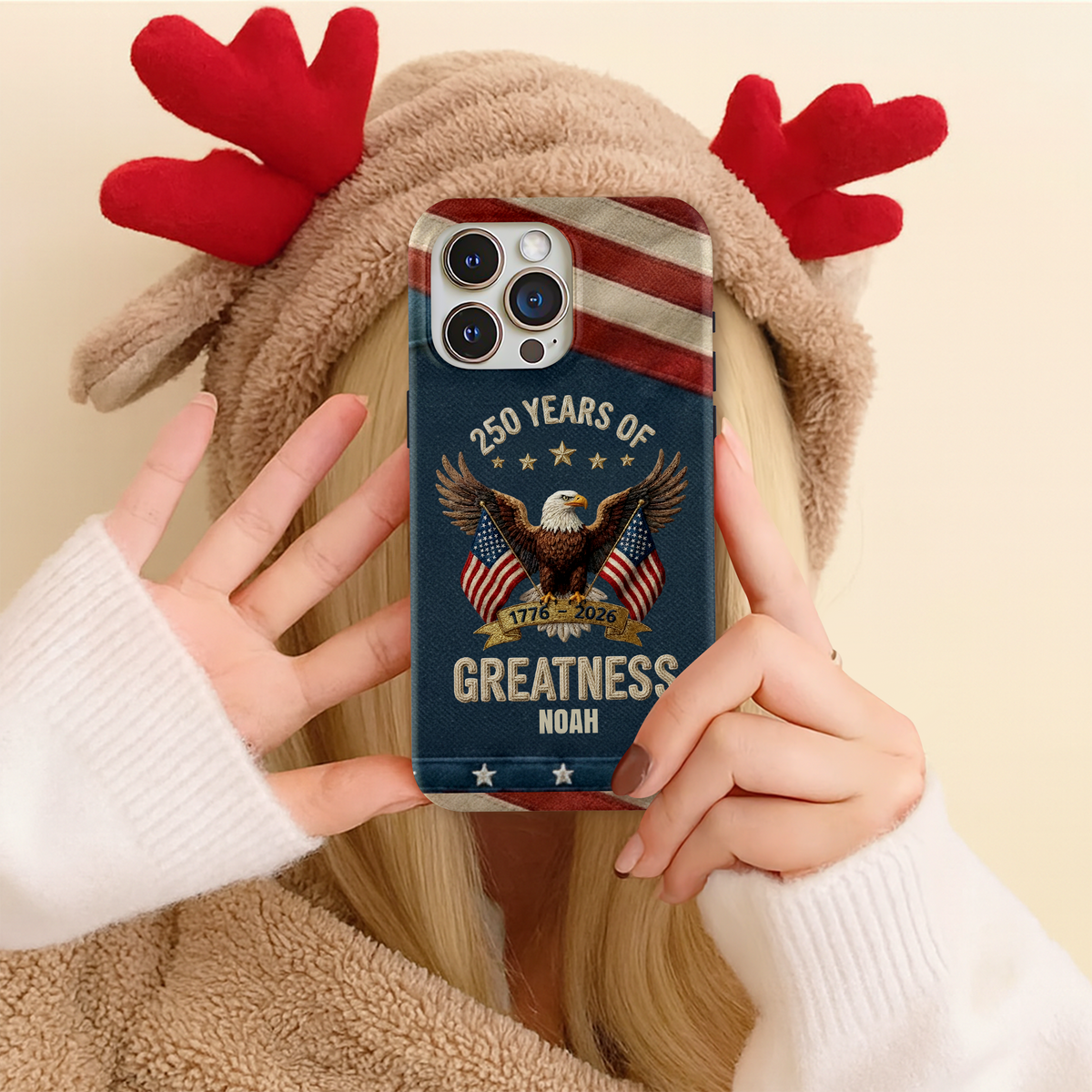 Personalized 250th Anniversary USA Patriotic Faux Pattern Phone Case HO82 901300