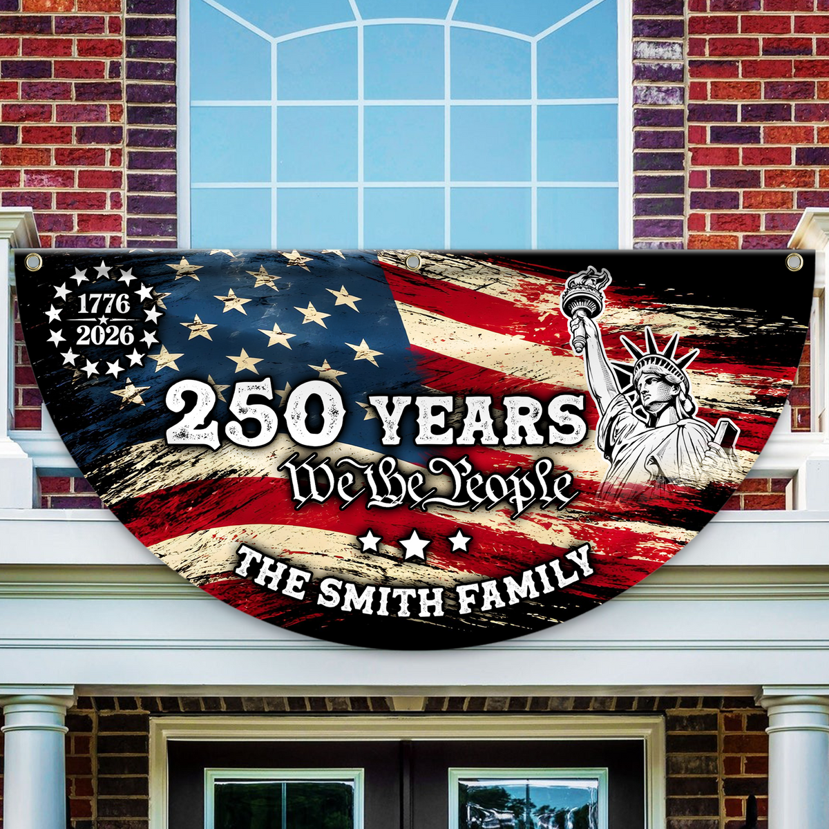 Custom Family Name 250 Years We The People Non-Pleated Fan Flag HA75 920908
