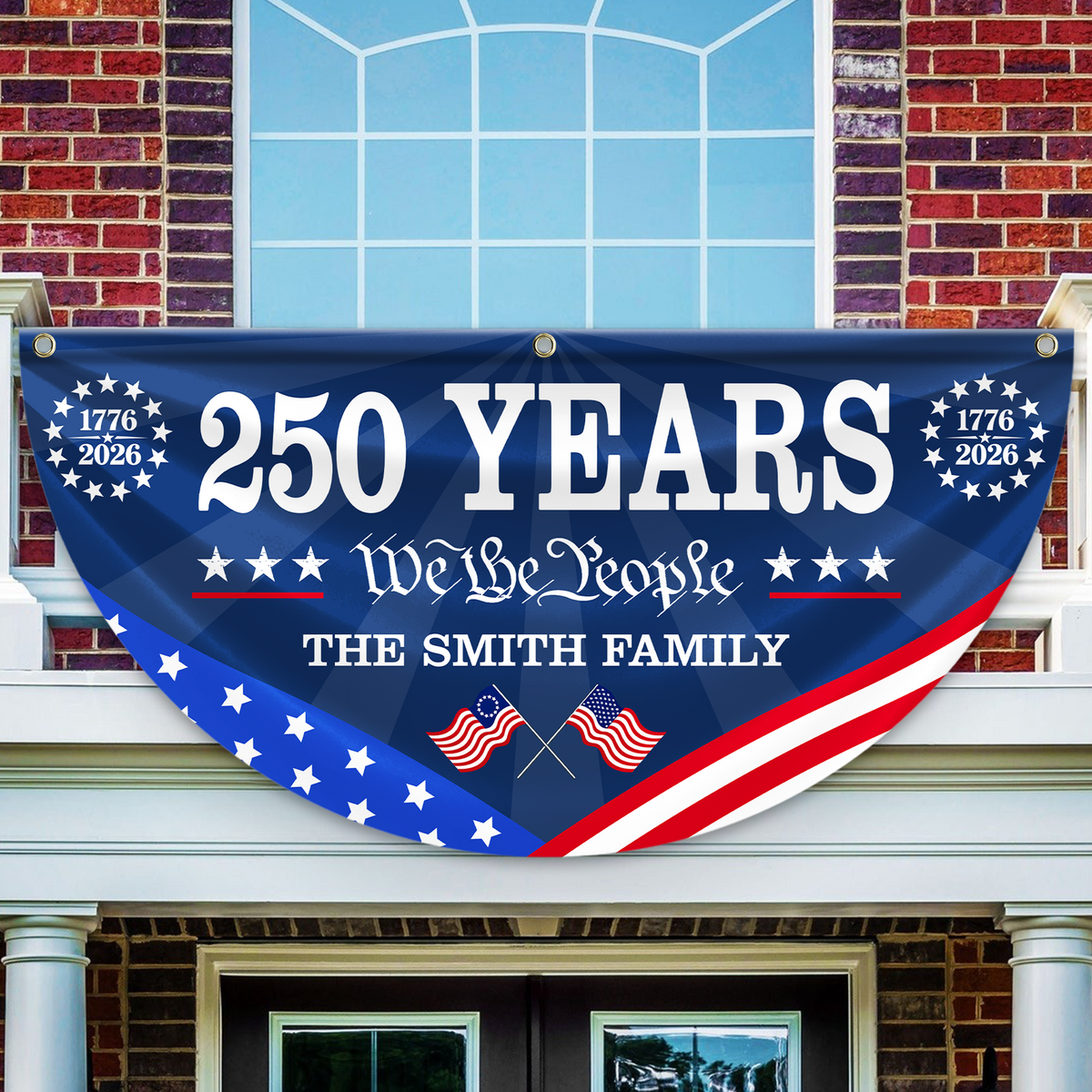 250 Years Of Freedom Custom Family Name Non-Pleated Fan Flag HA75 920912