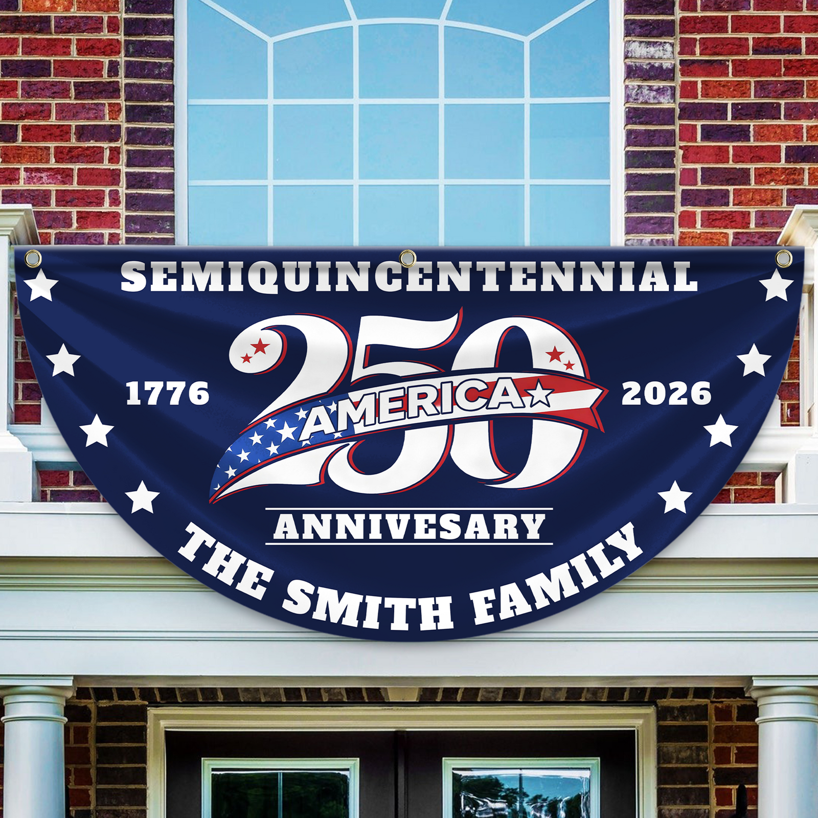Custom Name America 250 Years Semiquincentennial Patriotic 1776-2026 Fan Flag CH07 910576
