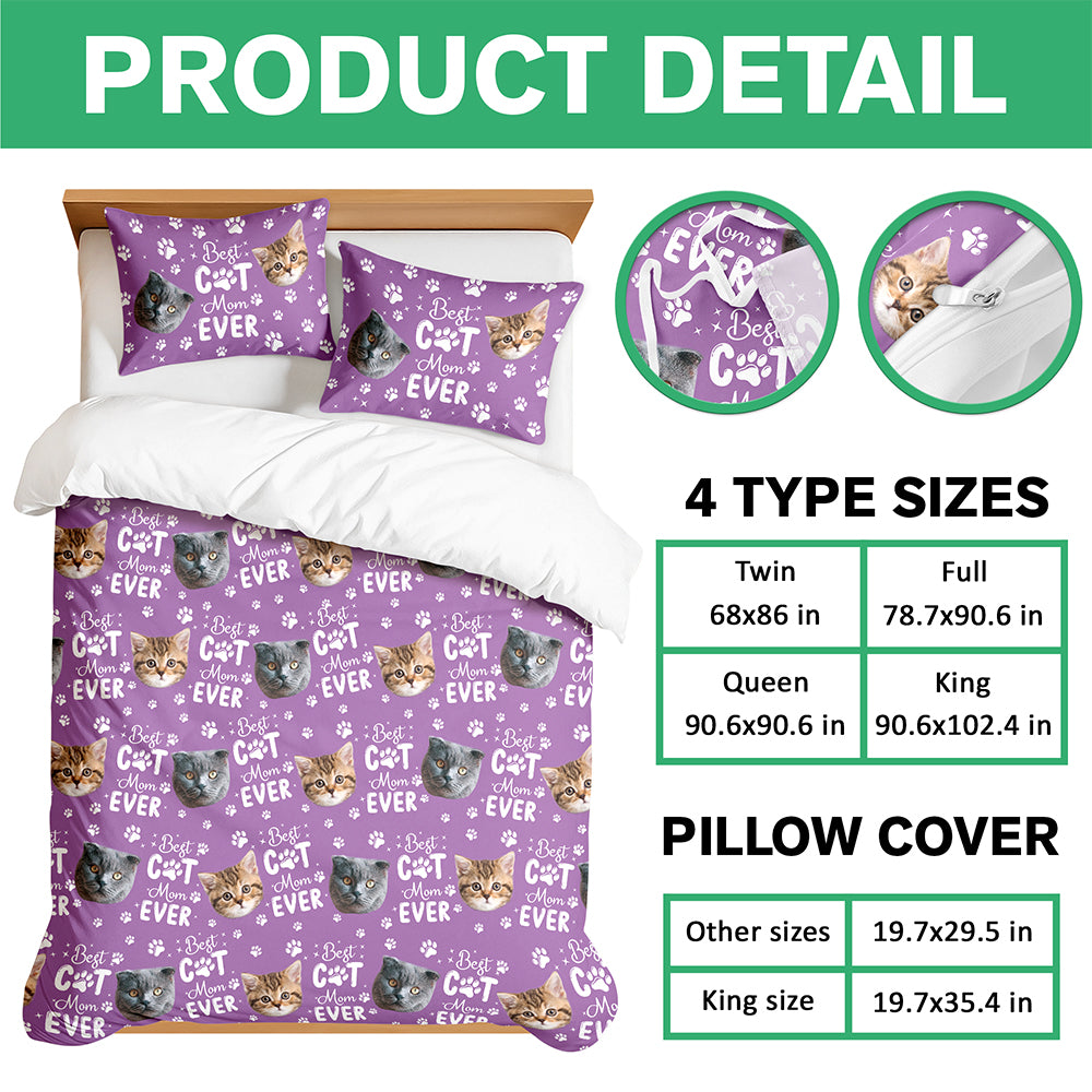 Custom Pet Photo Best Dad And Mom Ever Quilt Bedding Set For Dog And Cat Lovers LM32 897283