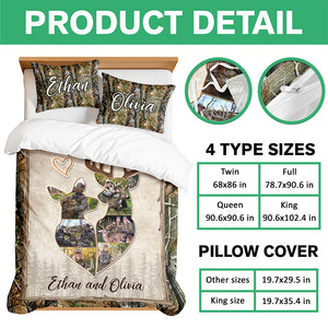 Custom Photo Hunter Couple Quilt Bedding Set Gift For Couple, Husband, Wife TH10 896725