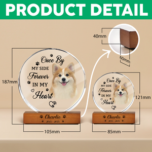 Custom Photo Memorial Once By My Side Forever In My Heart Round Acrylic Frame Block HA75 898016