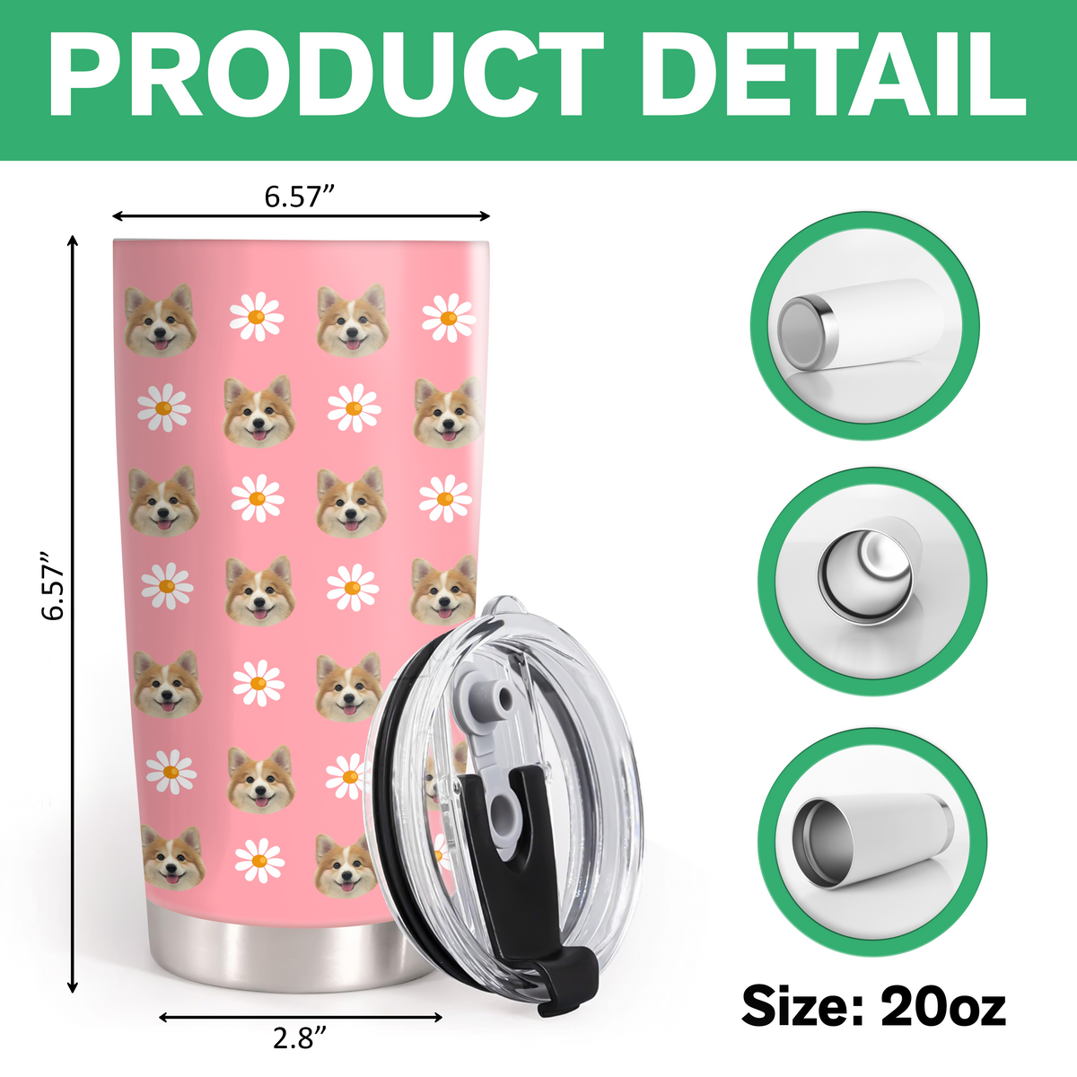 Custom Face Photo With Icon Dog Fat Tumbler Gift for Pet Lovers HA75 898546