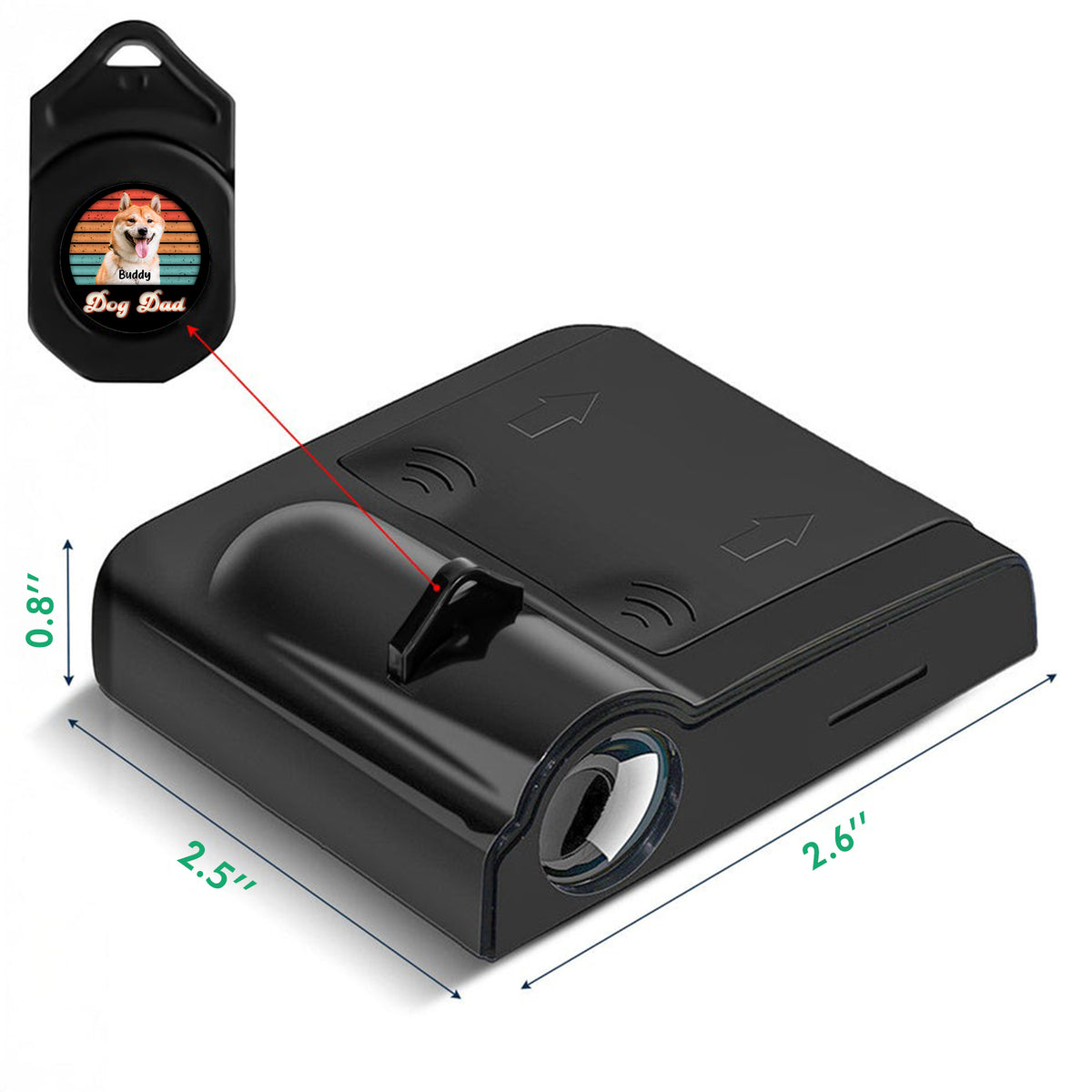 Custom Dog Photo Retro Sunset Dog Dad Car Door Projector Light CH07 896434