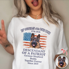 Custom Dog Photo Descendant of a Patriot USA 250th Anniversary 1776–2026 Comfort Shirt TH10 169437