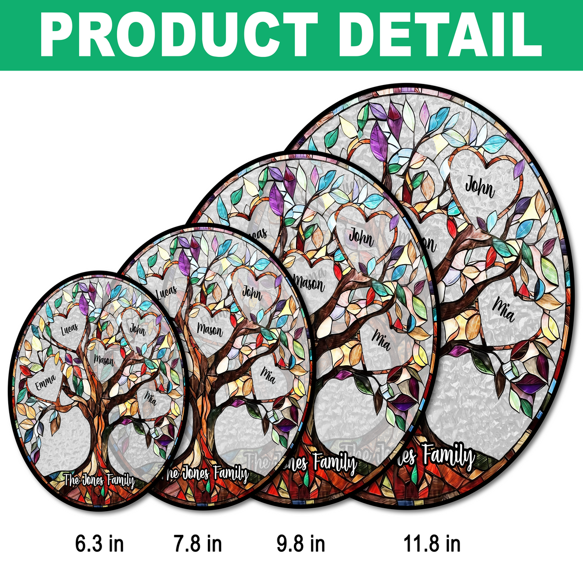 Custom Name Family Unbreakable Bond Tree Of Life Personalized Stained Glass Suncatcher, Mother's Day Gift HA75 920678