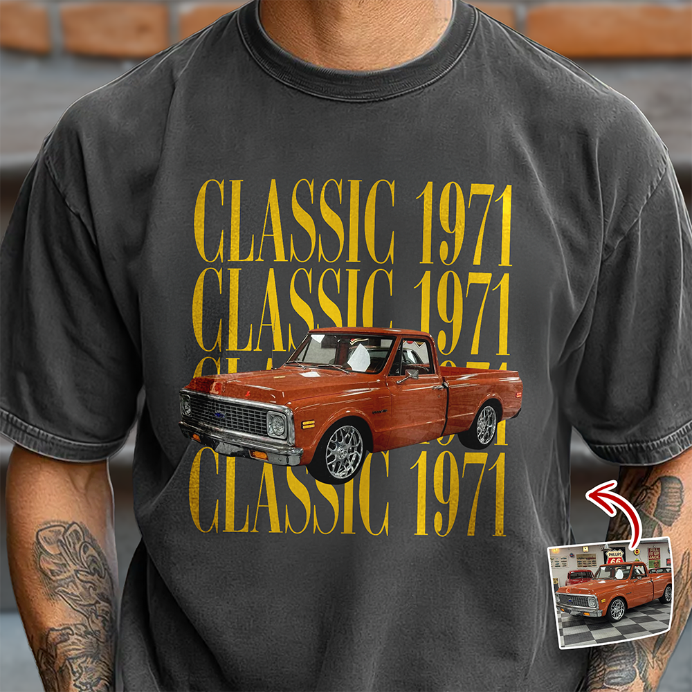 Custom Car Photo Vintage Comfort Shirt - Personalized Gift for Car Lovers TH10 170155