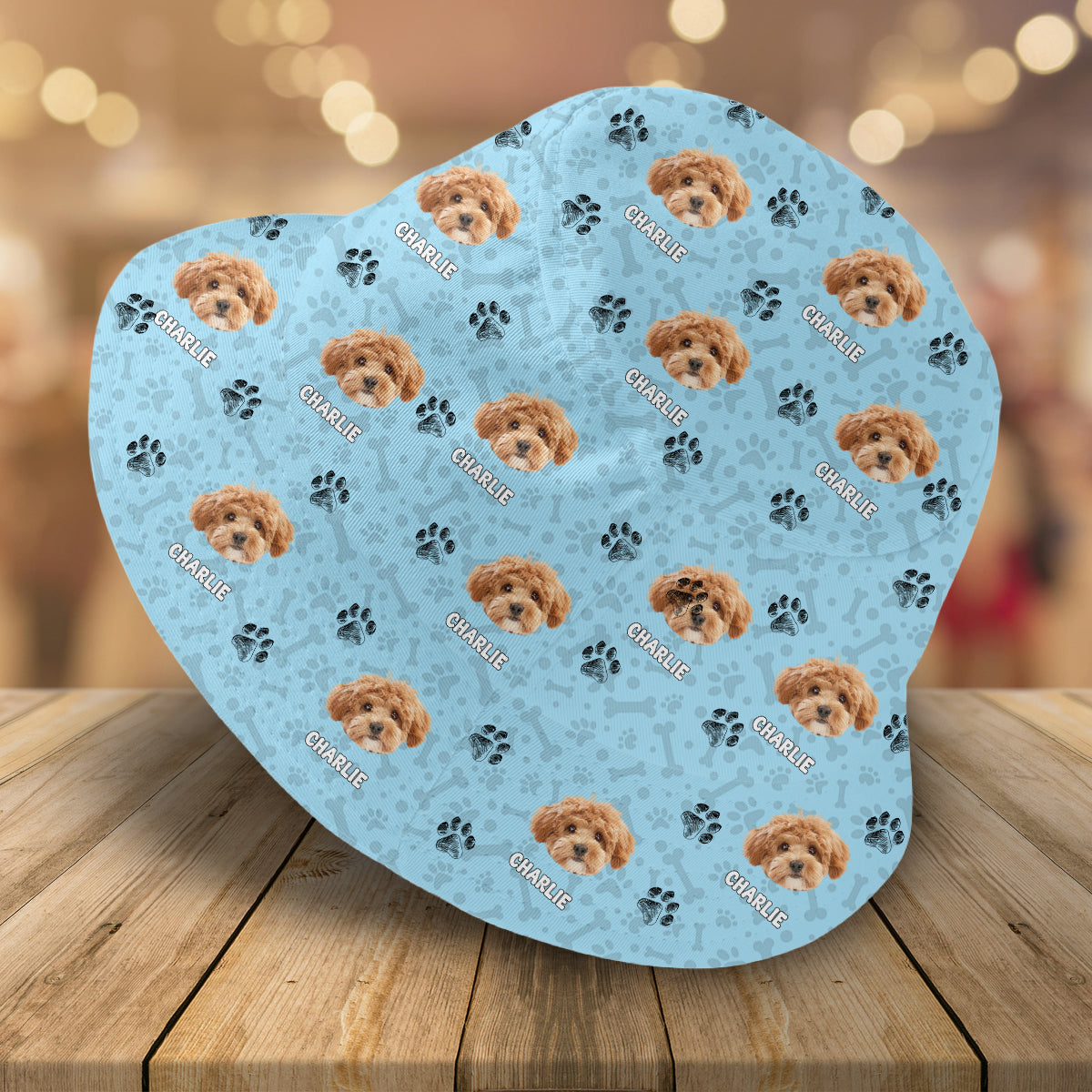 Custom Dog Photo With Bone For Dog Lover Bucket Hat TH10 894183