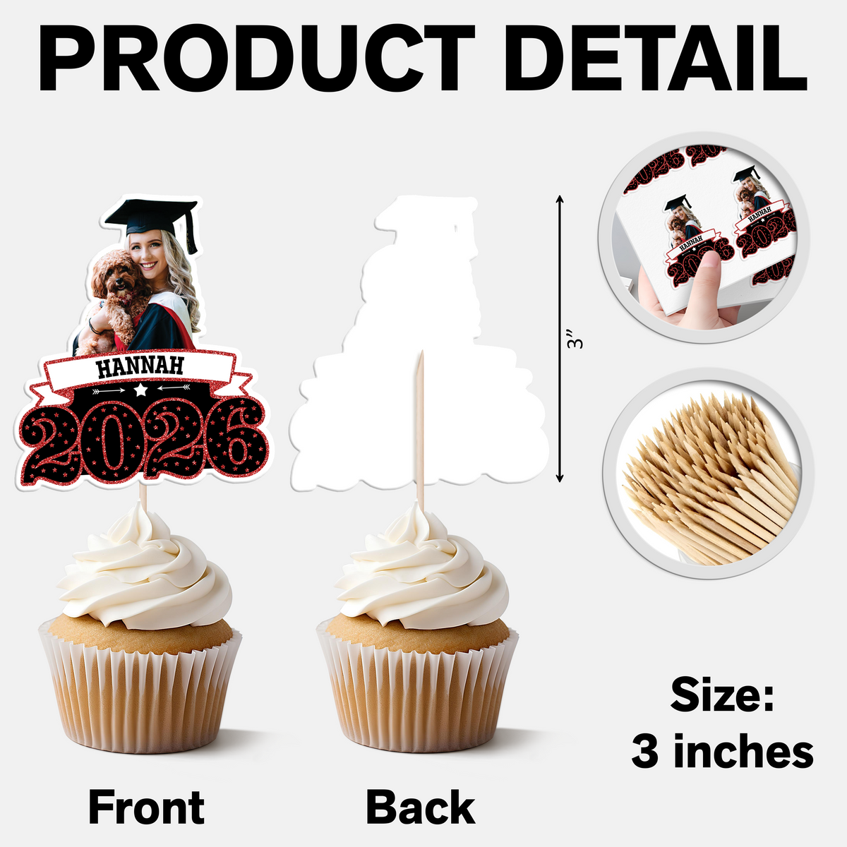 Custom Photo Congrats Graduation Cupcake Topper - Graduation Party Decor for Graduates HO82 901452