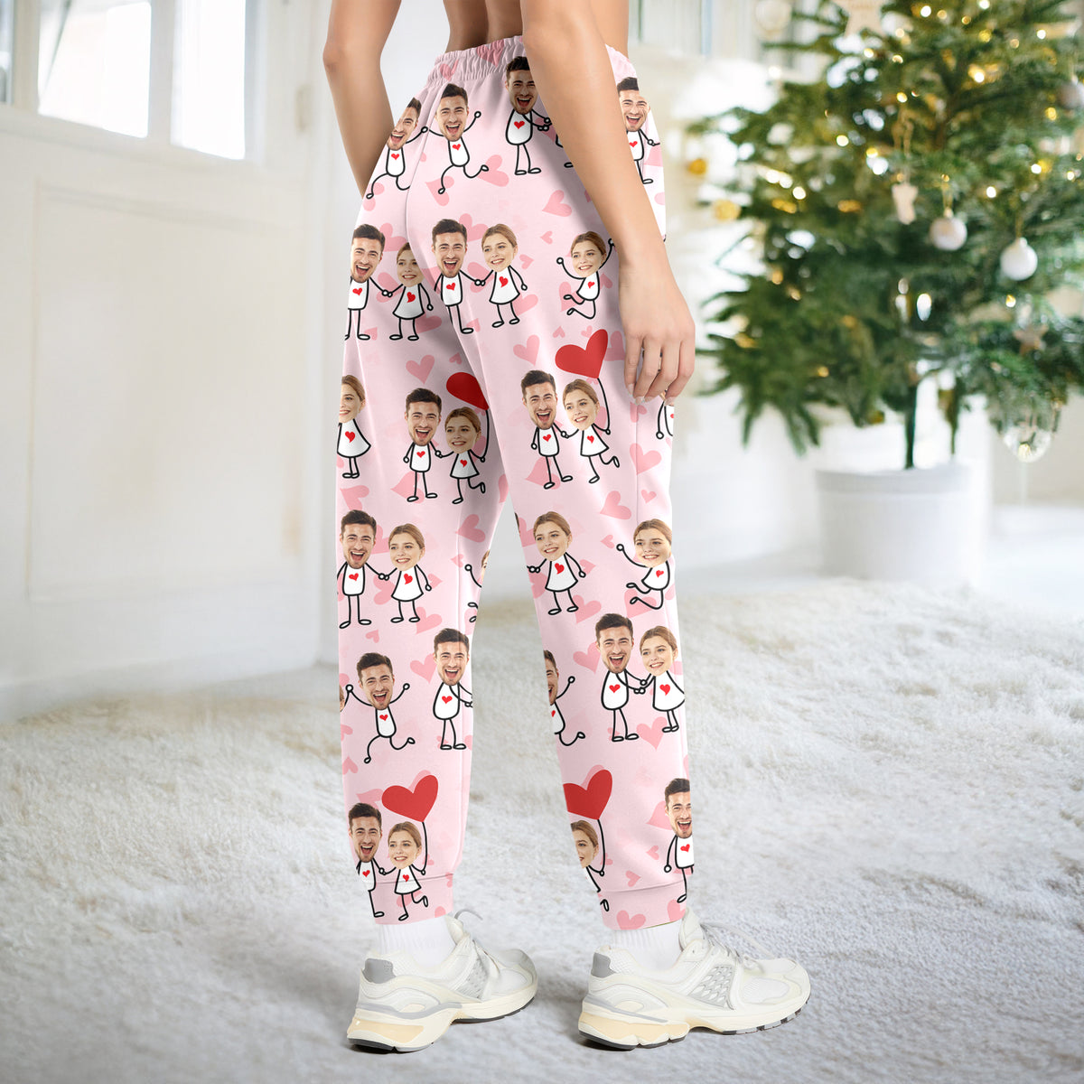 Custom Face Fun Couple Sweatpants Christmas Gift, Valentine Day's Gift HA75 898400