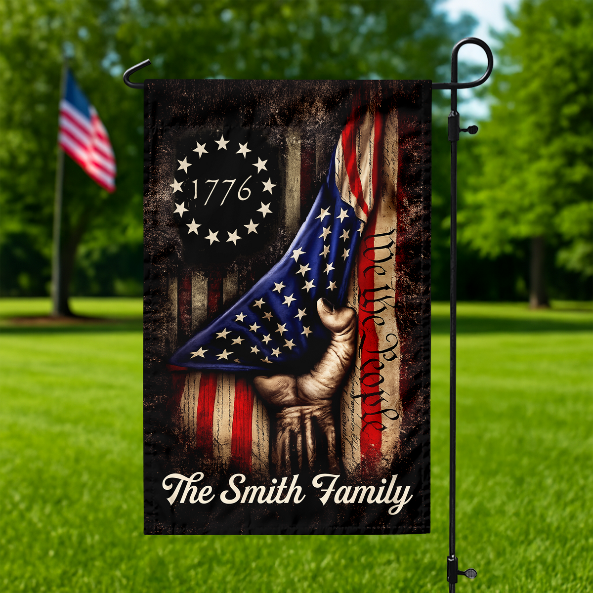 Custom Family Name We The People US Flag Garden Flag TH10 169065